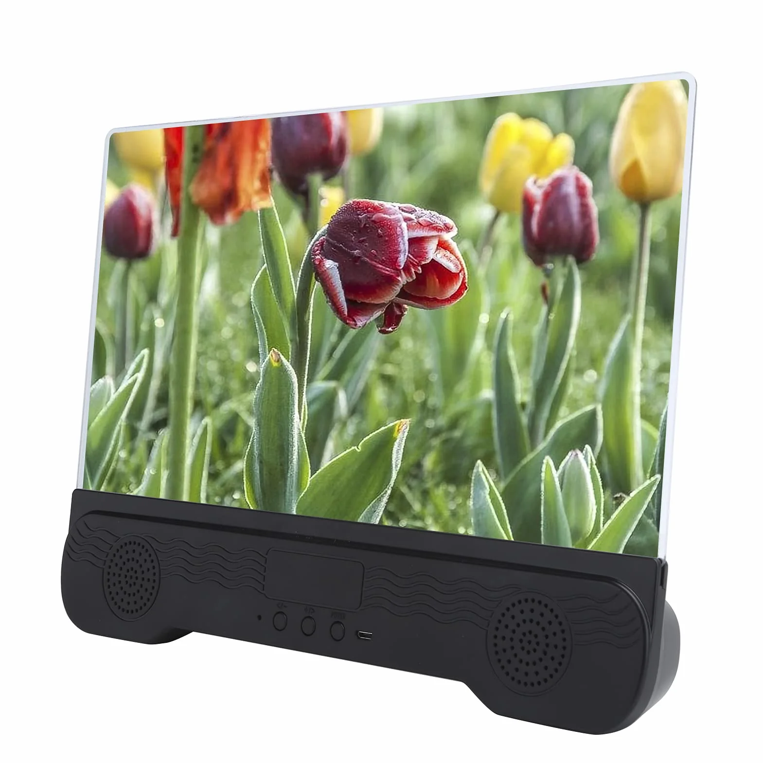 Lente d'ingrandimento per schermo da 35,6 cm con altoparlante Bluetooth, espansore schermo lente d'ingrandimento 3D per cellulare, film, video e giochi