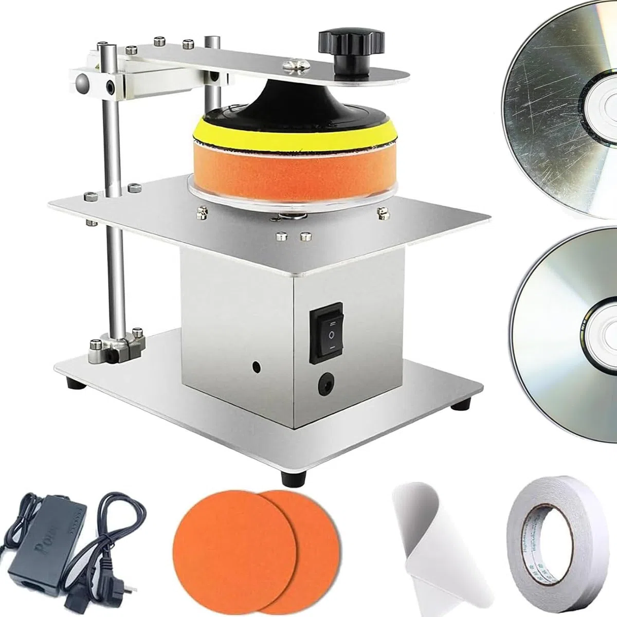 Macchina semiautomatica per la riparazione di dischi CD/DVD, lucidatrice ripristina graffi e ossidazione, tasso di riparazione del 99%, facile da usare