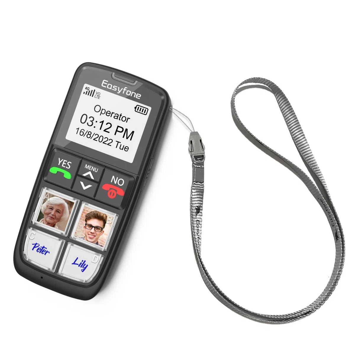 Easyfone T6 4G Telefono Cellulare per Anziani con Tasti Grandi