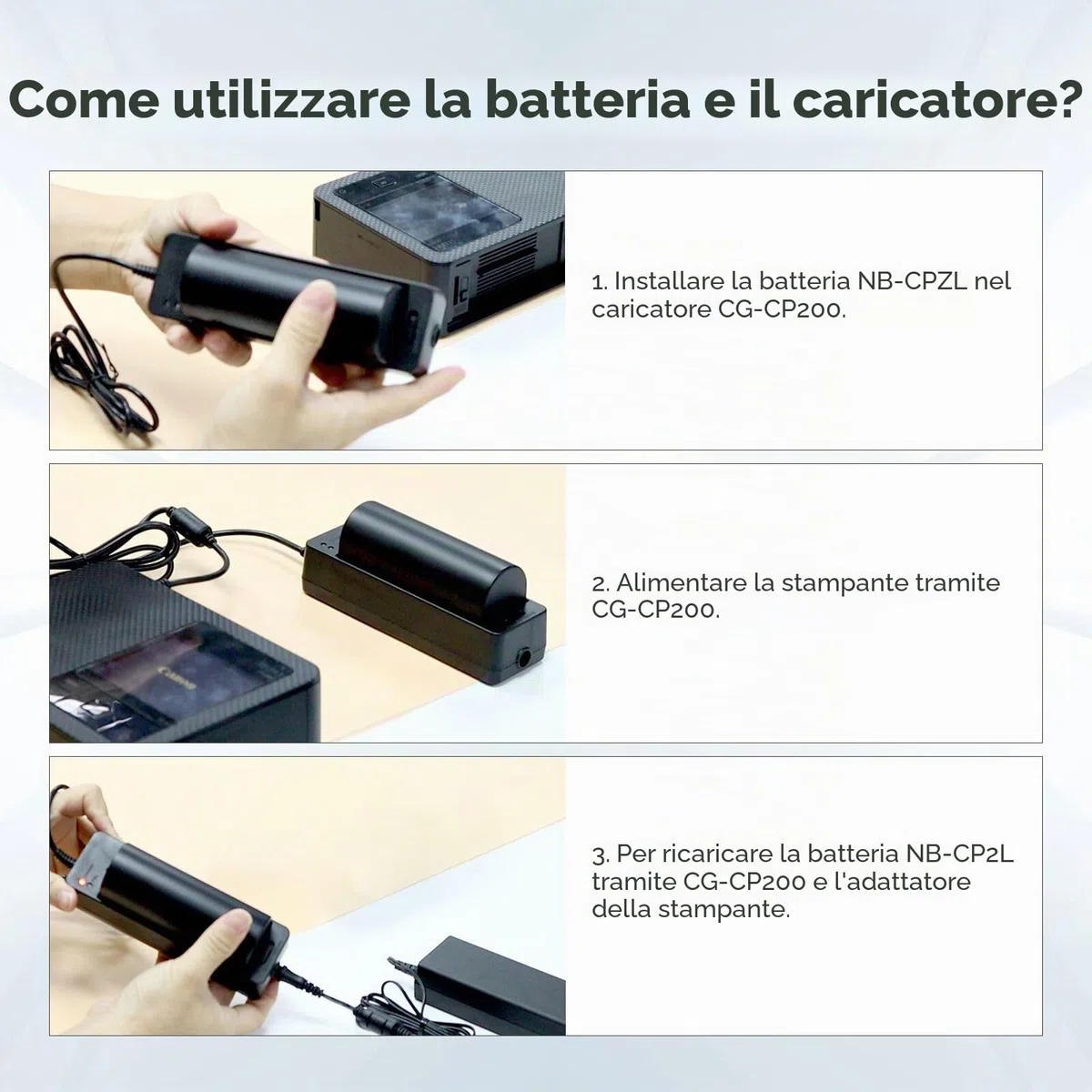 2500 mAh NB-CP2L NB CP2L - Batteria + caricatore per stampante fotografica Canon NB-CP1L SELPHY CP800 CP900 CP910 CP1500 CP2000 CP3000