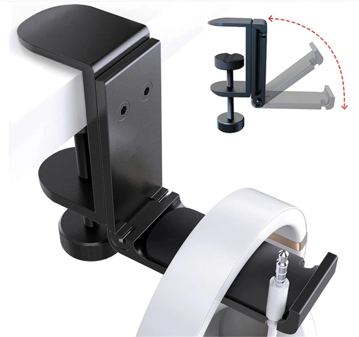 Supporto per Cuffie Supporto for Cuffie Gancio for Cuffie Supporto for Cuffie sotto Il Tavolo Supporto for Cuffie Pieghevole in Alluminio Headphone Stand