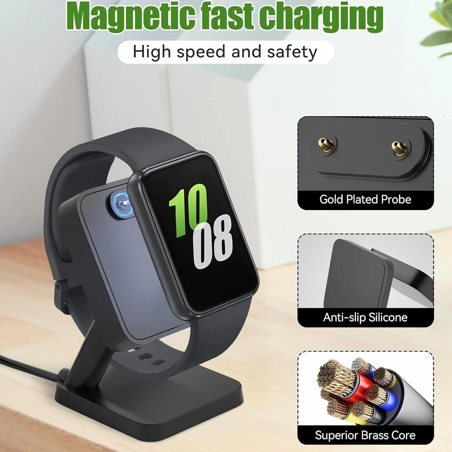 SIXRUN Caricatore Magnetico per Smartwatch, Base di Ricarica per FIT 3 SM R390, Dock Compatto