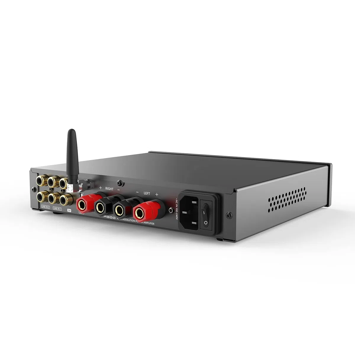 S.M.S.L A300 Amplificatore di potenza HiFi, Classe D Amp integrato SDB Effetti sonori Ricevitore audio ad alta risoluzione, RCA, Bluetooth 5.0, Ingresso USB, 165W x 2 THD+N 0,004% (con telecomando)