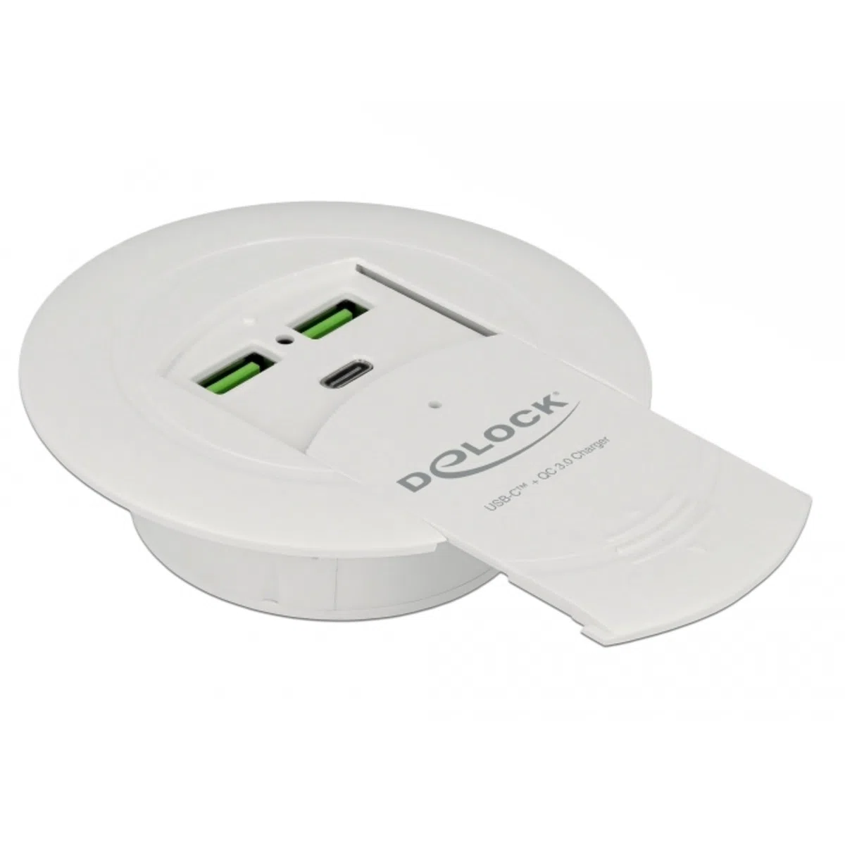 DELOCK CARGADOR USB TYPE-Câ„¢ PD 85 W + QUALCOMM QUICK CHARGE 3.0 PARA MONTAJE EN MESA