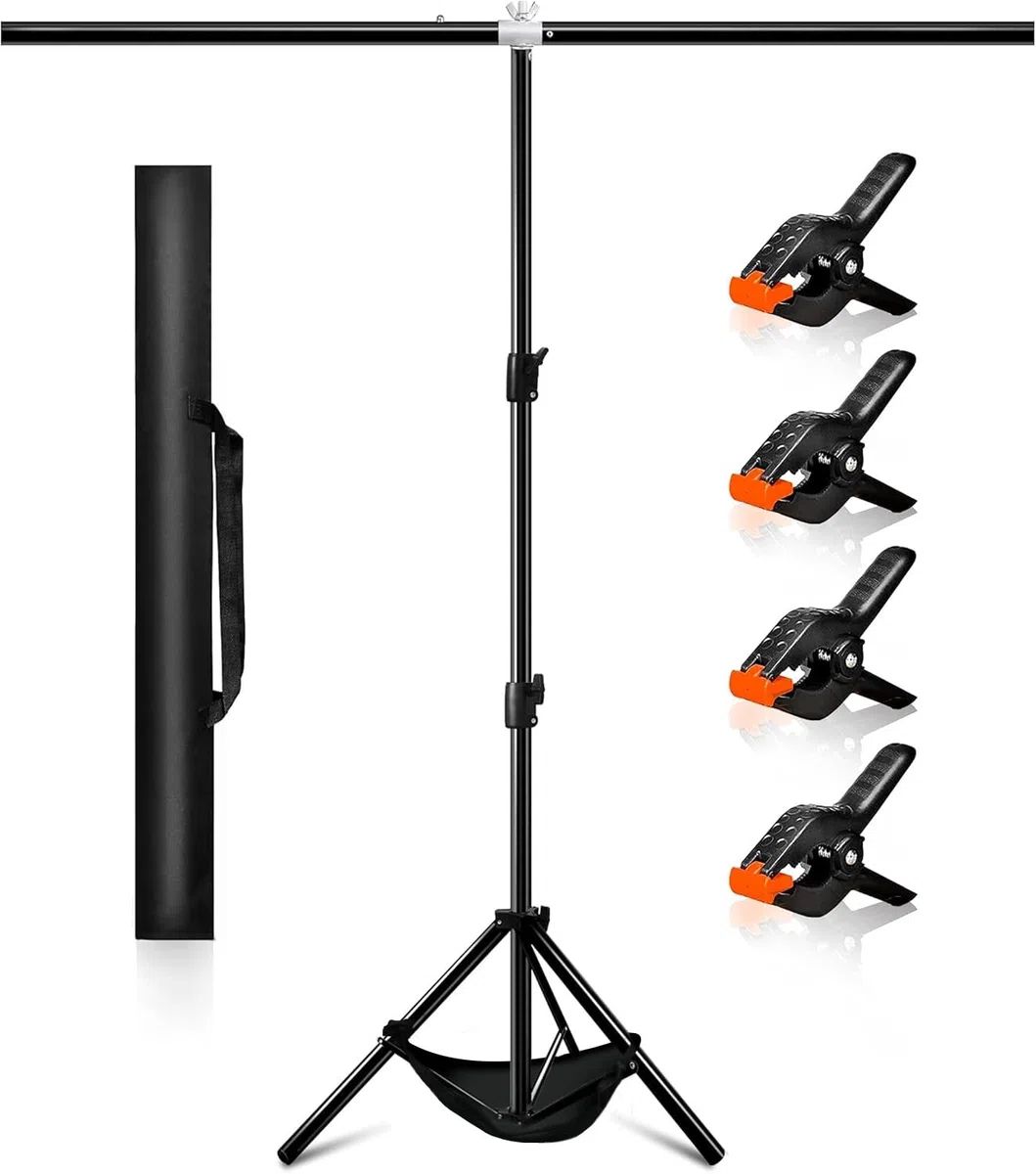 Kit di supporto per fondale, 1,5 x 2 m, verde, regolabile, portatile, piccolo, 2 x 2 m, supporto per sfondo, per streaming, zoom, YouTube, fotografia, festa di compleanno, Tik Tok