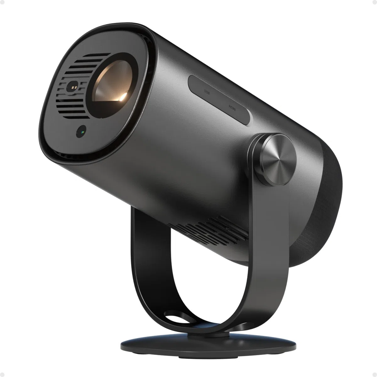 Proiettore portatile con Batteria integrata, Mini Proiettore Dangbei Freedo, GTV Integrato e licenza Netflix, 1080P FHD, Supporto Regolabile, 450 lumen ISO, 2,5 Ore di Riproduzione