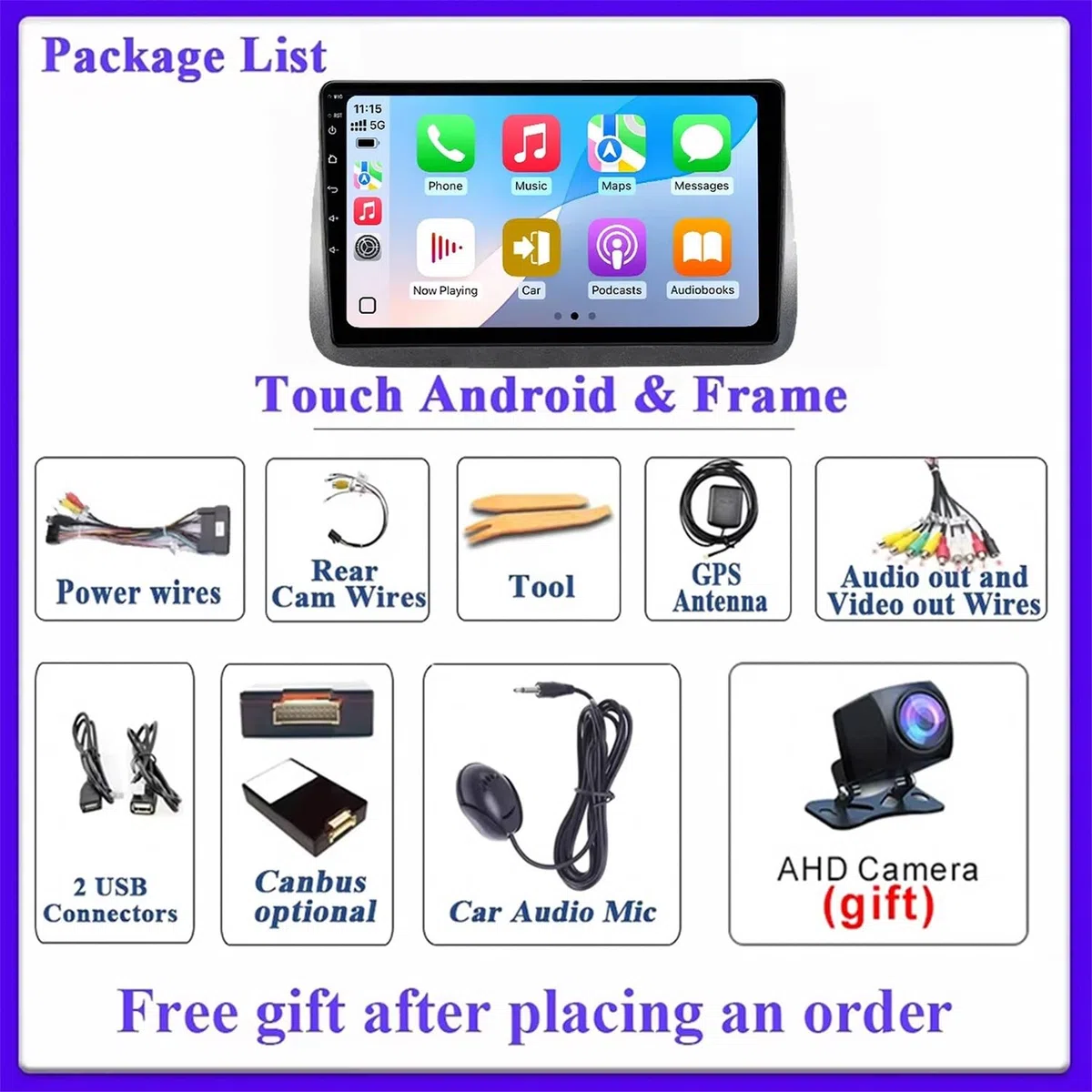 Autoradio 2 Din Bluetooth per Honda Ridgeline 2005-2015 Wireless Carplay Android Auto Stereo Auto Bluetooth Ips con Pantalla Táctil con Gps Navigatore/Swc/Mirror, 8 Nucleo 4G+64G
