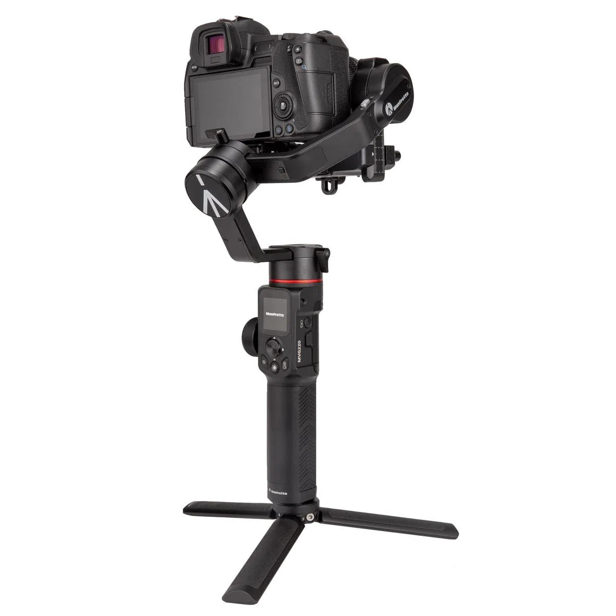 Manfrotto MVG220, Gimbal Portatile Stabilizzata a 3 Assi Professionale per Fotocamere Mirrorless e Reflex, Flessibile, Sostiene Fino a 2,2 kg, Perfetta per Fotografi, Vlogger e Blogger