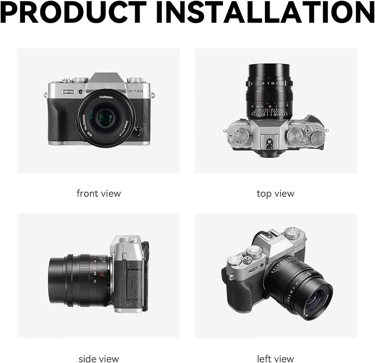 7artisans Obiettivo manuale a focale focale da 24 mm F1.4 APS-C, apertura ampia, compatibile con fotocamere mirrorless Fuji X, X-A1, X-A10, X-A2, X-A3, A-at, X-M1, XM2, X-T1, X-T10, X-T2, X-T20,
