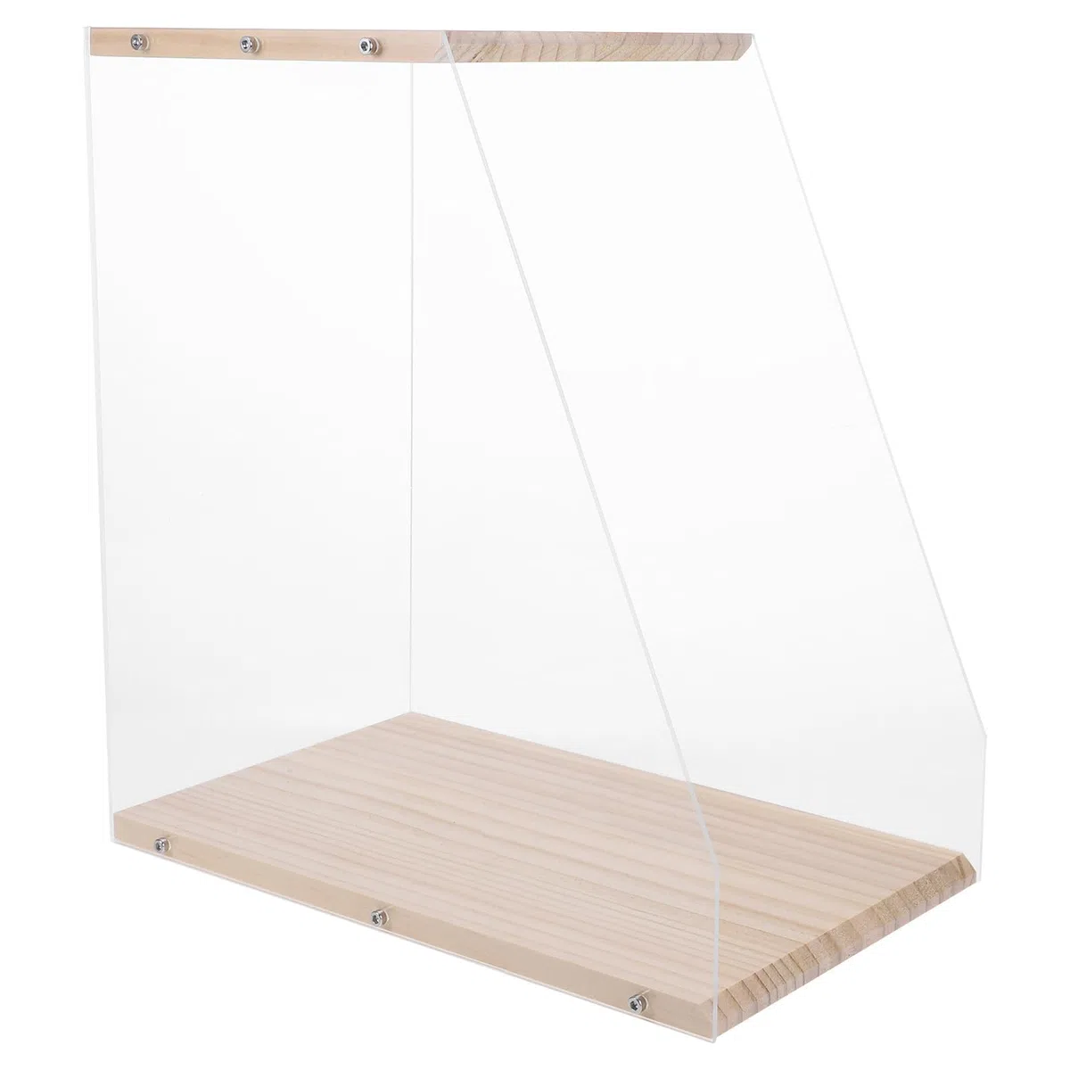 PRETYZOOM Porta Dischi Vinile Supporto Compatto in Legno e Acrilico Trasparente Design Moderno Salvaspazio per CD e Cassette per Arredamento Desktop e Casa