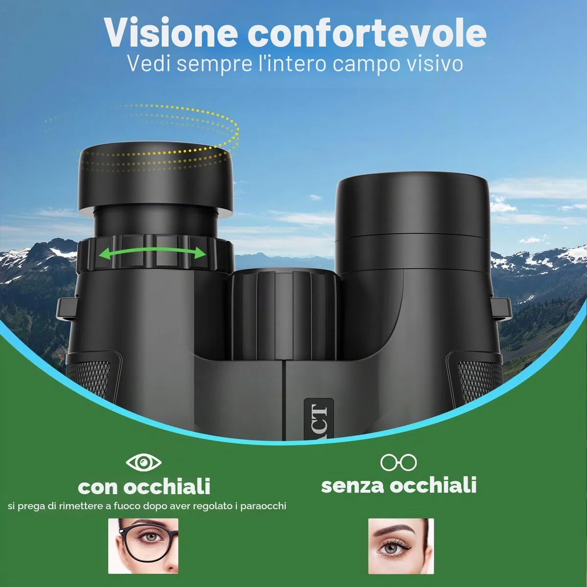 Binocolo Professionale Potente,10x42 Compatto Binocolo per Adulti- Prismi BaK4 e Lente FMC, per Birdwatching, viaggio trekking Teatro e Concerti, Caccia e Giochi Sportivi