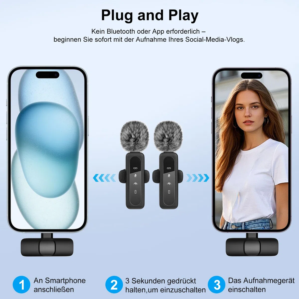 Creator di Contenuti per YouTube - Kit di Vlogging per iPhone/Android, Treppiede di Seguimento Facciale Automatico da 178 cm per iPhone con Luci e Microfoni Wireless, Kit di Avvio per TikTok/YouTube