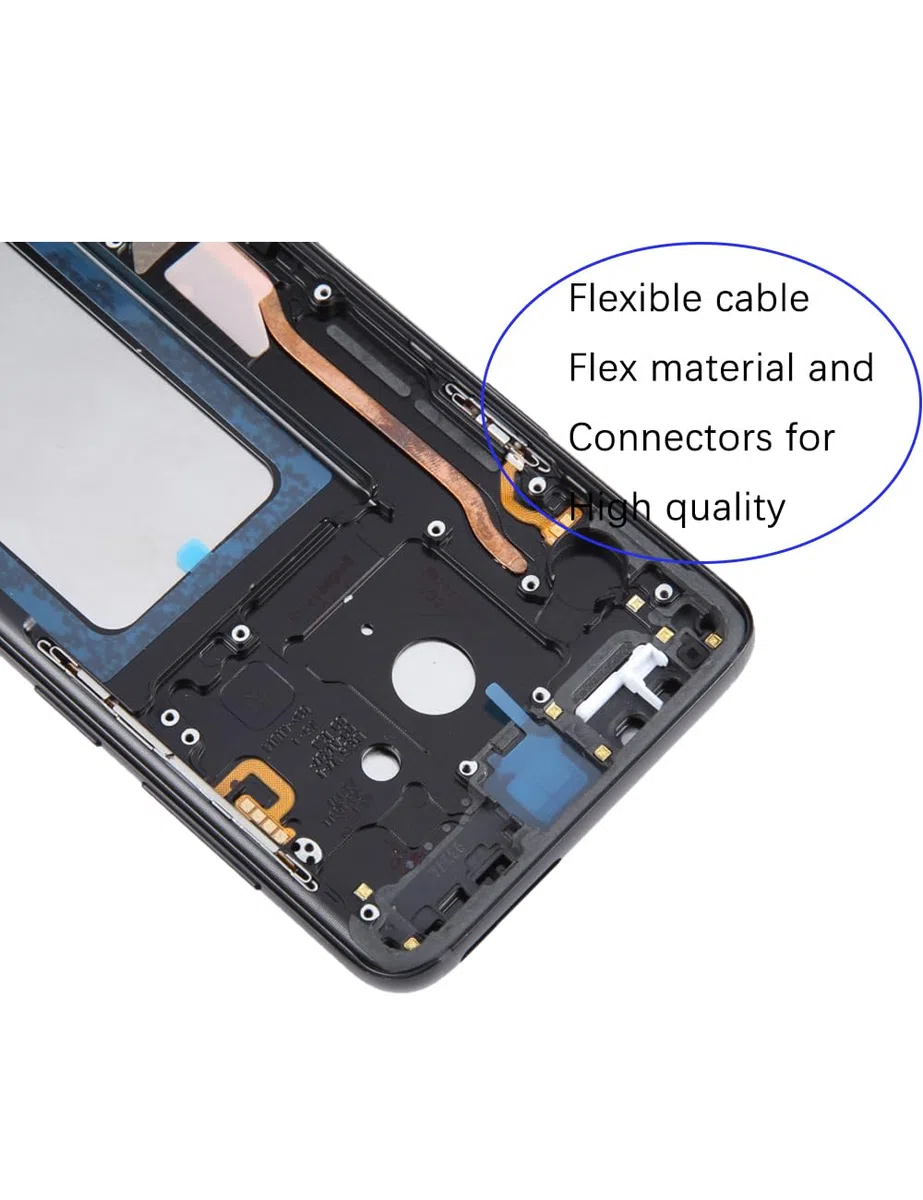 Display di ricambio per Samsung Galaxy S9 Plus S9+ LCD TFT G965F G965U G965 Display Touch Digitizer Assembly Kit parti di riparazione (nero con cornice, senza impronte digitali, non curvo Screen)