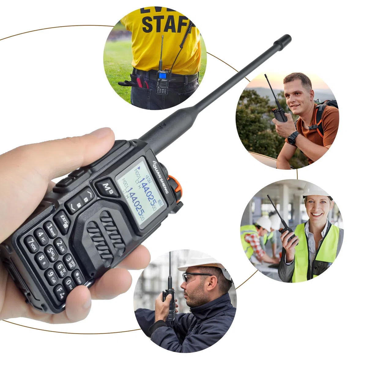 QUANSHENG UV-K5 Walkie Talkie a lungo raggio con auricolare e cavo di programmazione VHF UHF 200 canali radio portatile ricaricabile professionale AM/FM/DTMF, VOX, Frequenza copia, NOAA Meteo