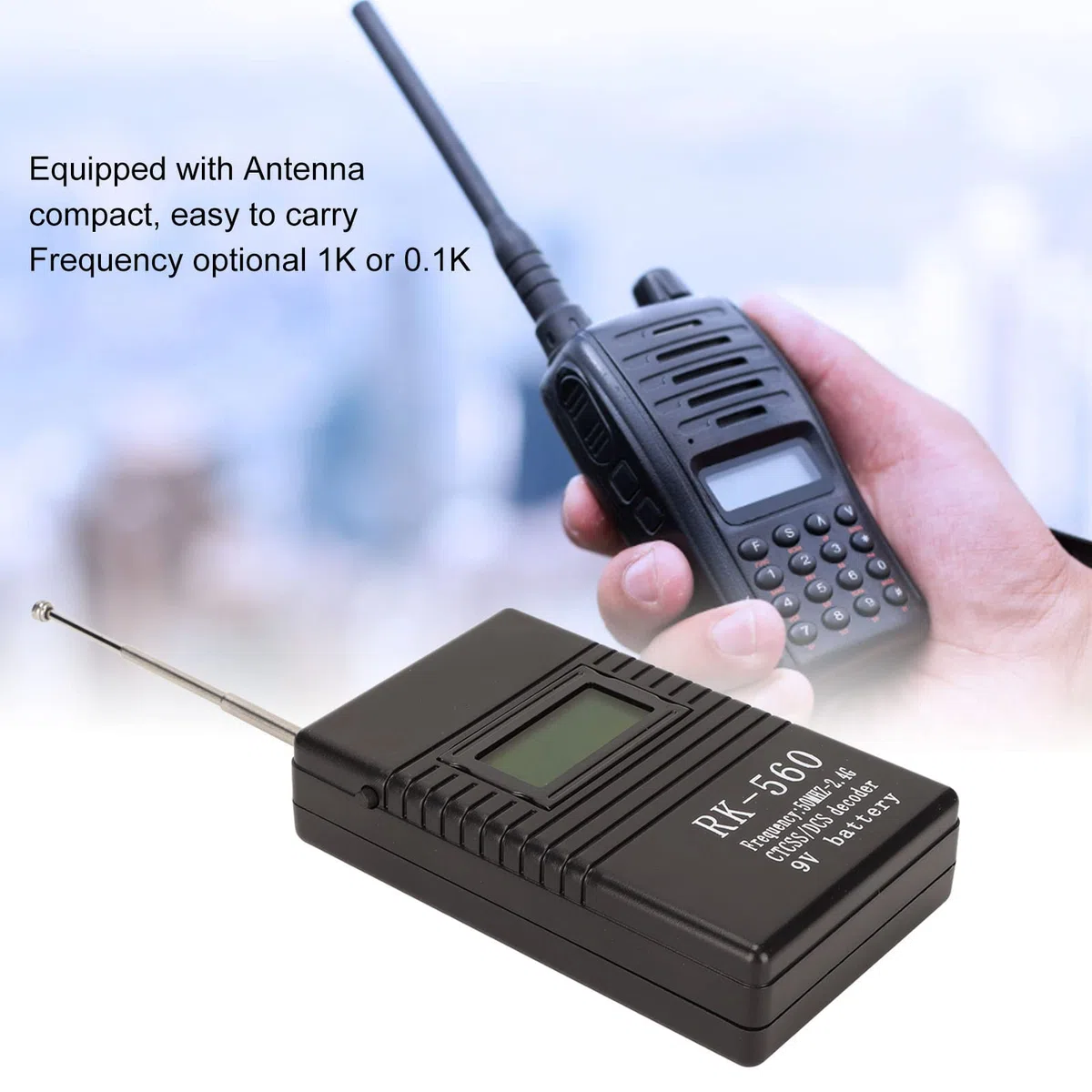 Misuratore di Radiofrequenza, Mini Contatore di Radiofrequenza da 50 MHz a 2,4 GHz, Tester di Radiofrequenza Portatile con per Test DCS e CTCSS