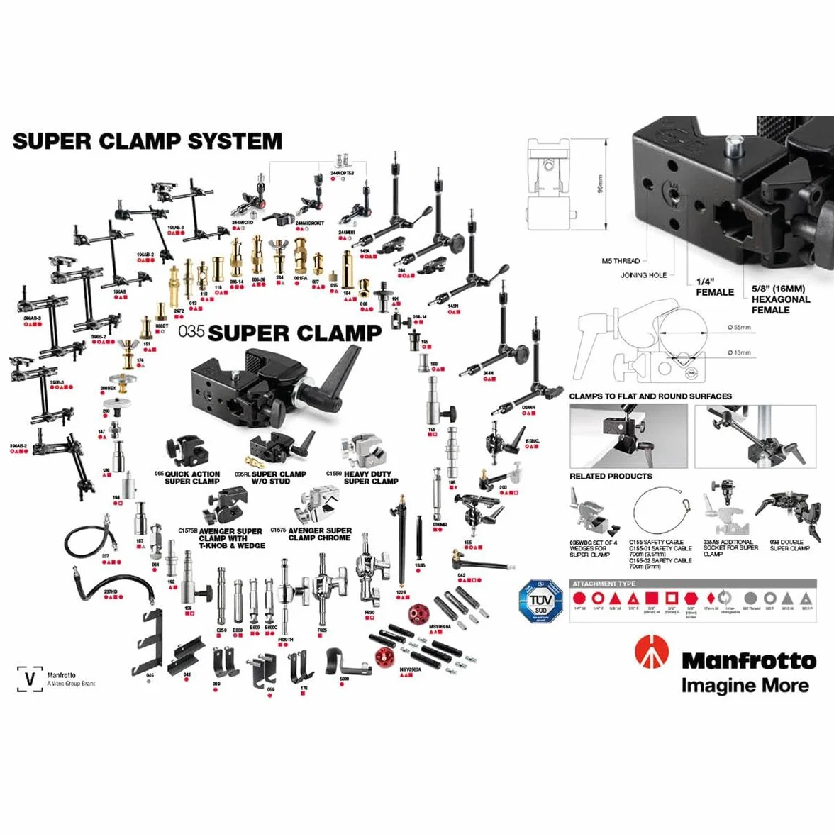 Manfrotto 035RL Super morsetto con perno standard