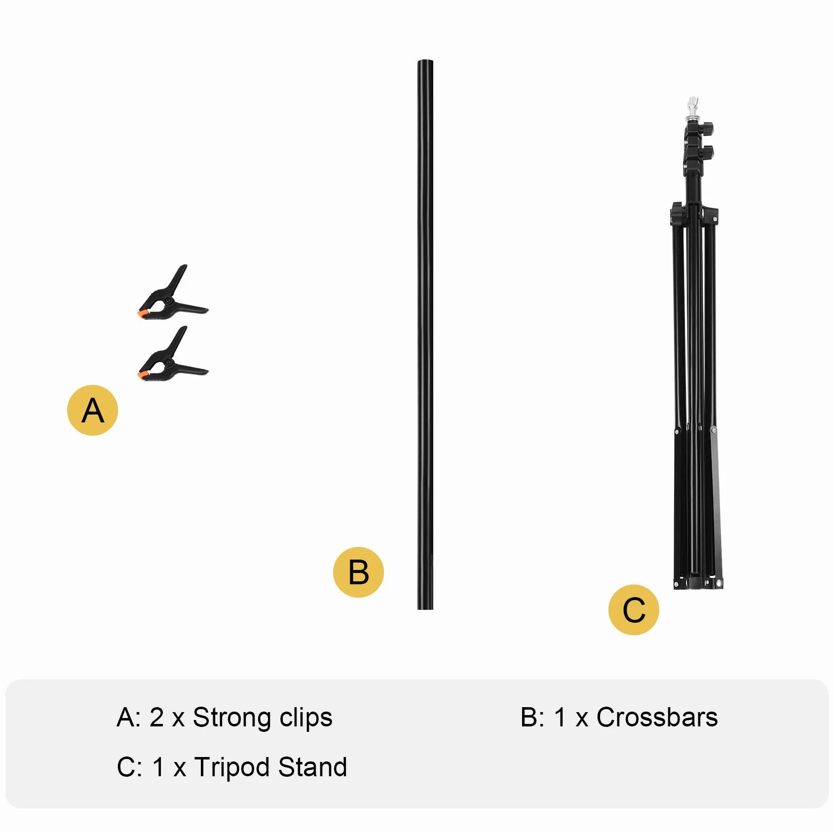 Selens Supporto per sfondo a T, 80 x 200 cm, per fotografia, mussola, in vinile, per studio fotografico, a T, supporto portatile, con traversa e 2 morsetti stretti