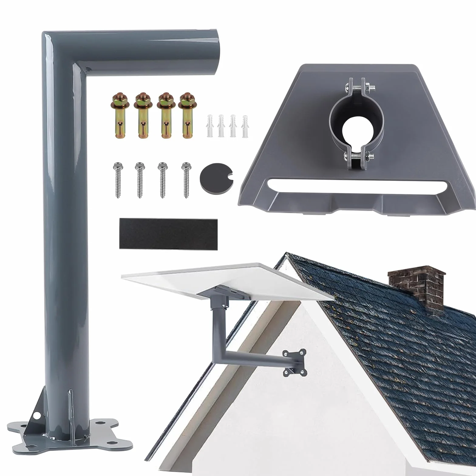 EXLECO Supporto Starlink Gen 3/Gen 2, Adattatore per Tubo Starlink V3/V2 Staffa Palo Starlink Regolabile a 360 Gradi Compatibile con Piatto Standard Starlink Dishy, Starlink Pole Mount V3/V2