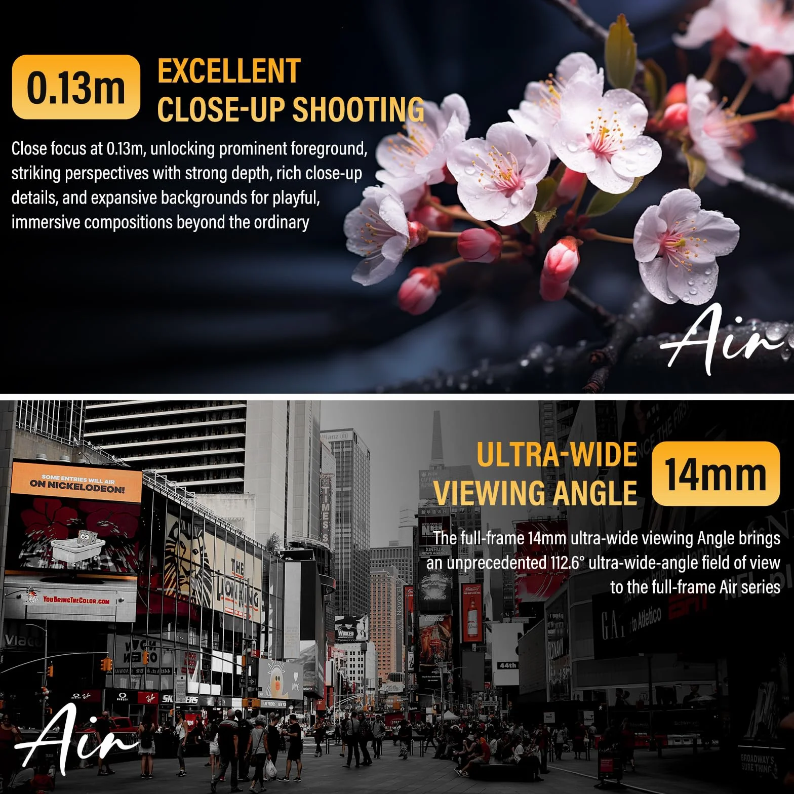 VILTROX 14mm F4.0 Air FE Mount Obiettivo Fotografico Lens per Sony E mount Camera Lenses Campo Wide Angle Full-Frame Obiettivo Autofocus per Sony A7 A9 A1 FX3 A7RV ZVE1 A7CII A6600 A6500 ZV-E10II FX30