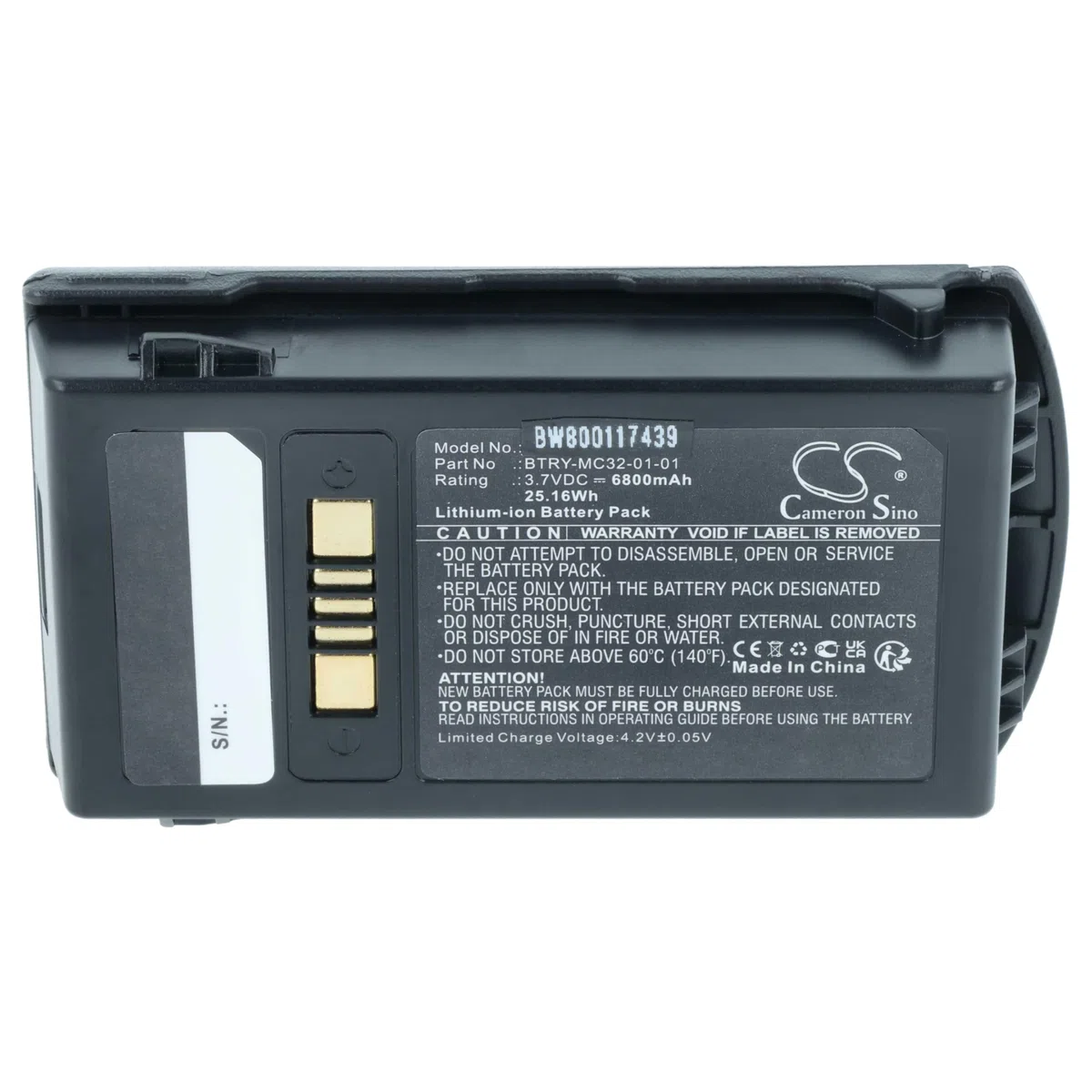 vhbw 5x batteria sostituisce Motorola BTRY-MC32-01-01 per lettore di codici a barre, POS (6800mAh, 3,7V, Li-Ion)