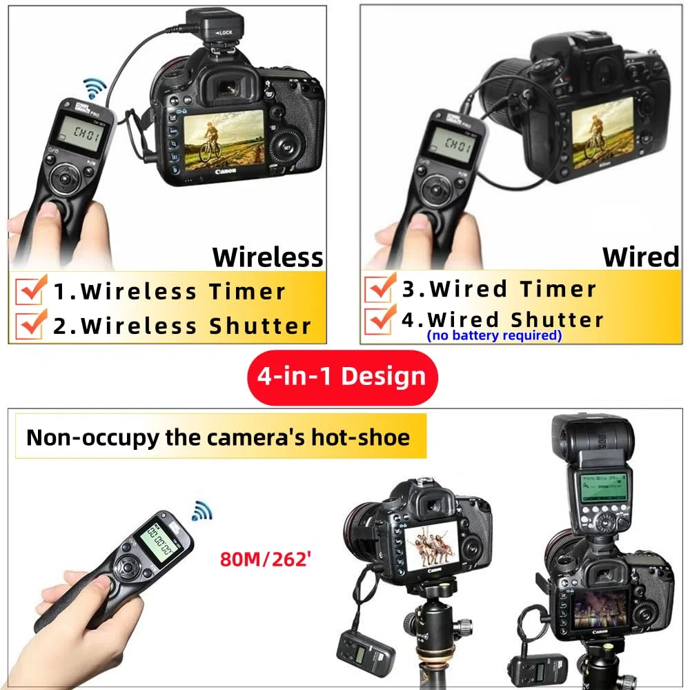 Pixel Trigger telecomando timer fotocamera TW283-DC2 telecomando senza fili gamma di trigger compatibile con Nikon Z5 Z6 Z7 D750 D780 D7500 D7200 D7000 D5600 D5500 D5300 D3300 D610 D610 600 DC. 90