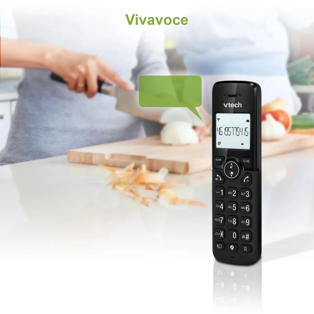 VTech CS2001 Telefono Cordless Casa duo con vivavoce e blocco chiamate, DECT Telefono fisso, identificatore di chiamate, display retroilluminato, tasti grandi, 30 Rubrica nomi e numeri, modalità ECO