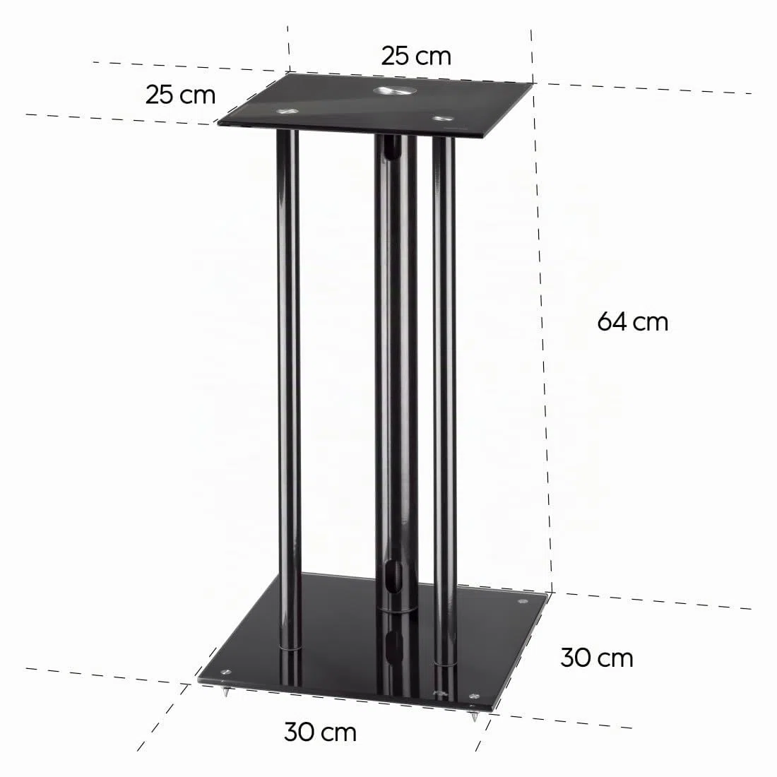 Hama Set di 2 supporti per altoparlanti, per scatole pesanti, con passacavi, ammortizzatori di vibrazione, supporto universale, altezza 64 cm, max. 30 kg, nero