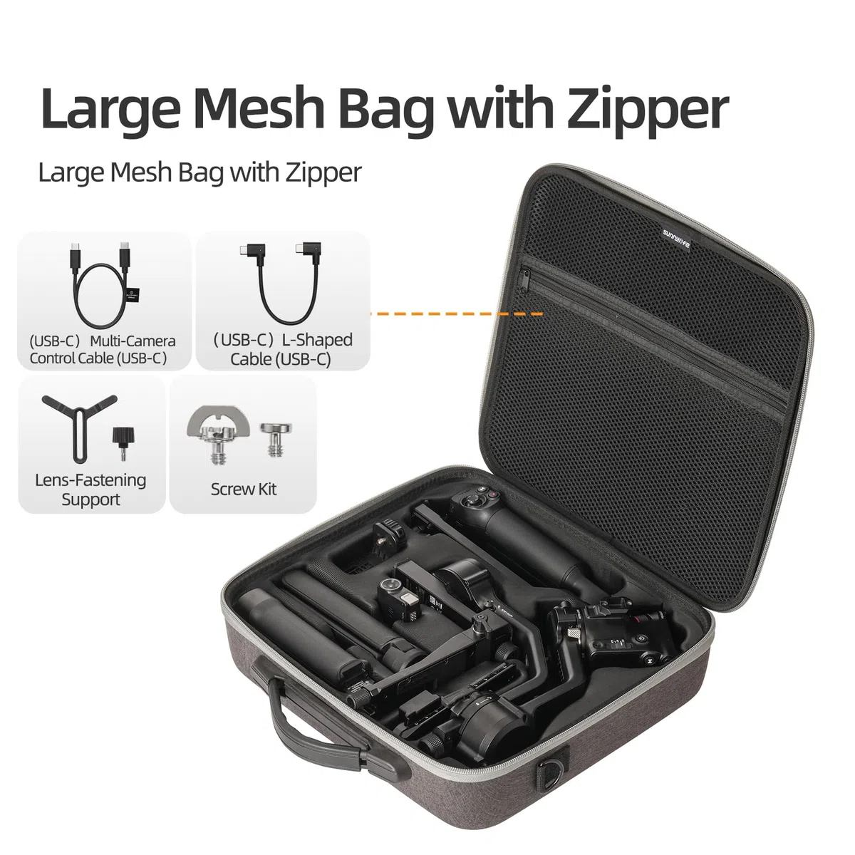 Custodia da trasporto per DJI RS 5 Combo, custodia portatile rigida, custodia protettiva a tracolla, custodia da viaggio per stabilizzatore cardanico DJI Ronin RS5 e accessori, grigio