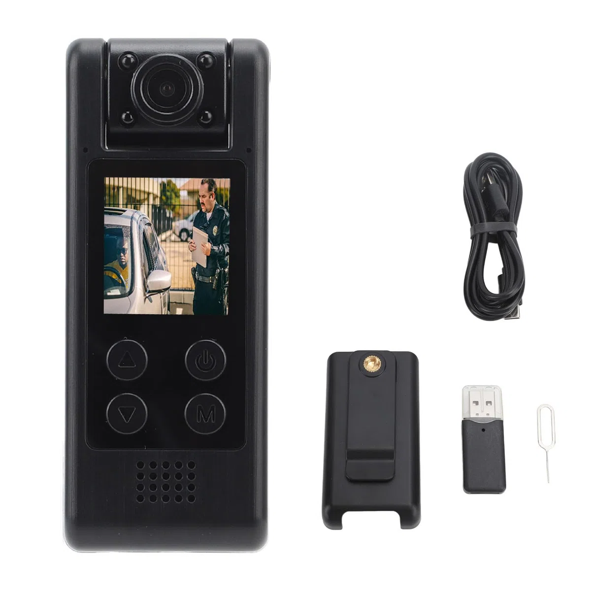 Fotocamere per il Corpo con Registrazione Audio e Video, Fotocamera per il Corpo, Videoregistratore Indossato Sul Corpo 4K Ultra HD Grandangolo da 140 Gradi 1200 MAh Visione
