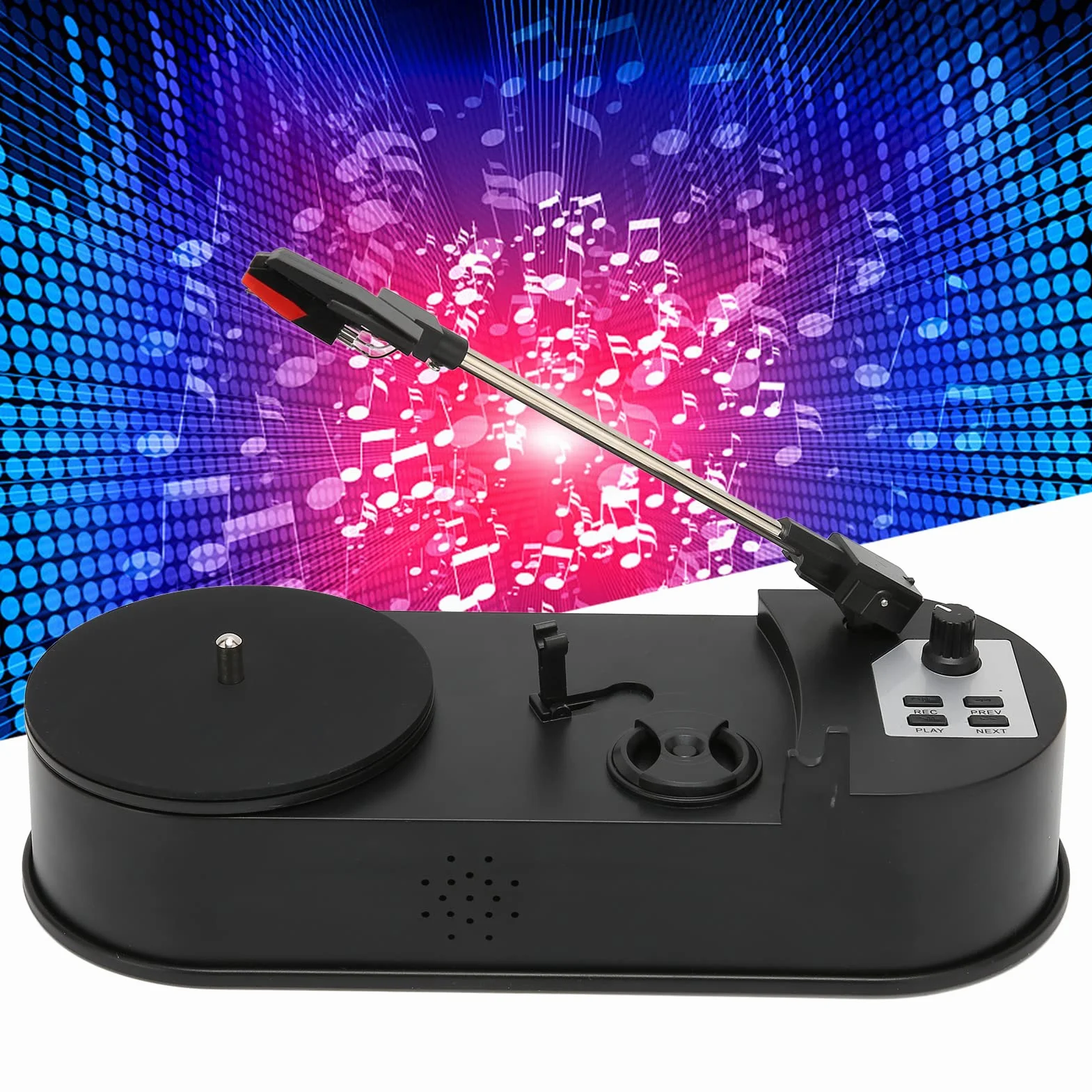 Giradischi in Vinile, Supporta La Conversione di Dischi in Vinile in MP3, Plug and Play, Giradischi Portatile Professionale USB 2.0 per Gli Amanti Della Musica