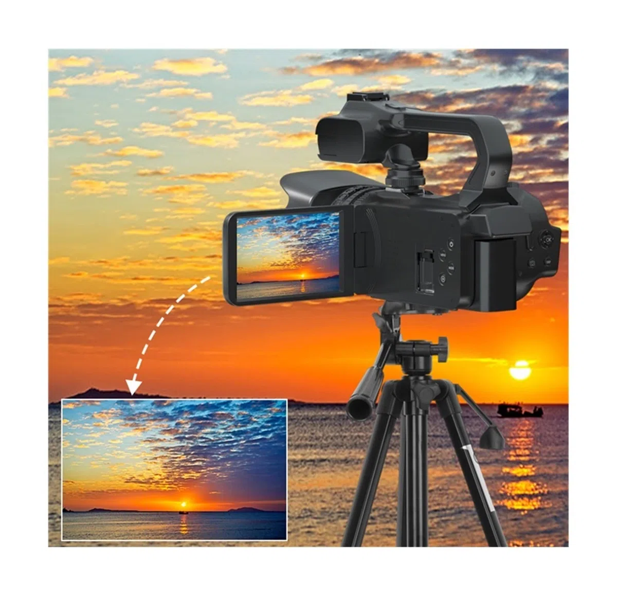 Videocamera Videocamere digitali da 64 MP Videocamera professionale Full 4K Vlog Streaming Webcam Messa a fuoco automatica Videoregistratore Fotografia(32G SD Card)