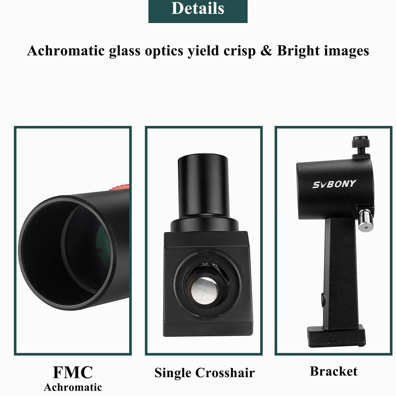 Svbony SV182 Finderscope per Telescopio, Finderscope 6x30, Immagine Corretta ad Angolo Retto Ottico, FMC 2 Elementi Acromatico, con Reticolo a Croce Singola, per Astronomia