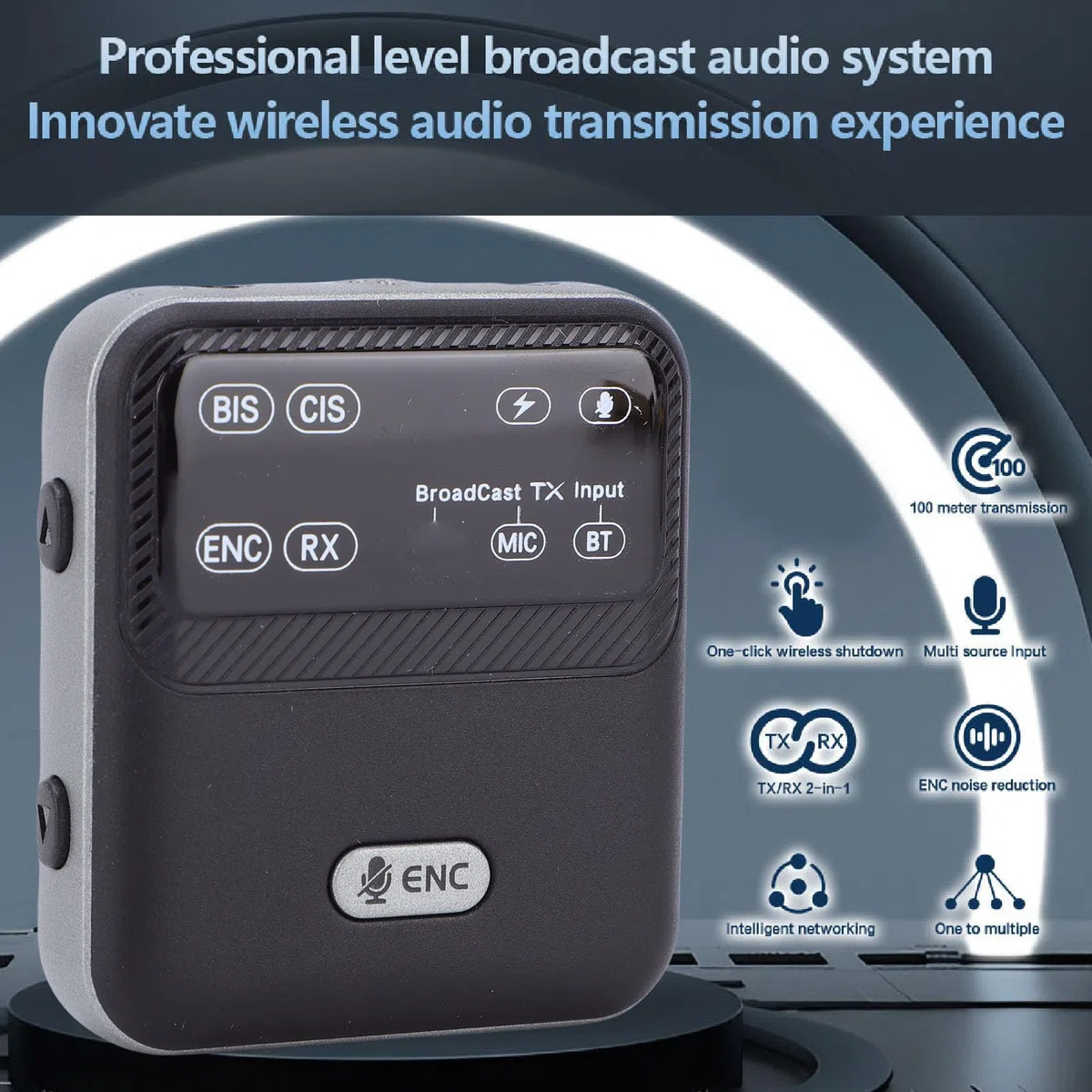 Bewinner Ricevitore Trasmettitore Audio Bluetooth 6.0 Adattatore Audio Wireless a Lungo Raggio da 100 M Trasmissione da a Molti TX Adattatore Musicale a Bassa Latenza per Altoparlanti e