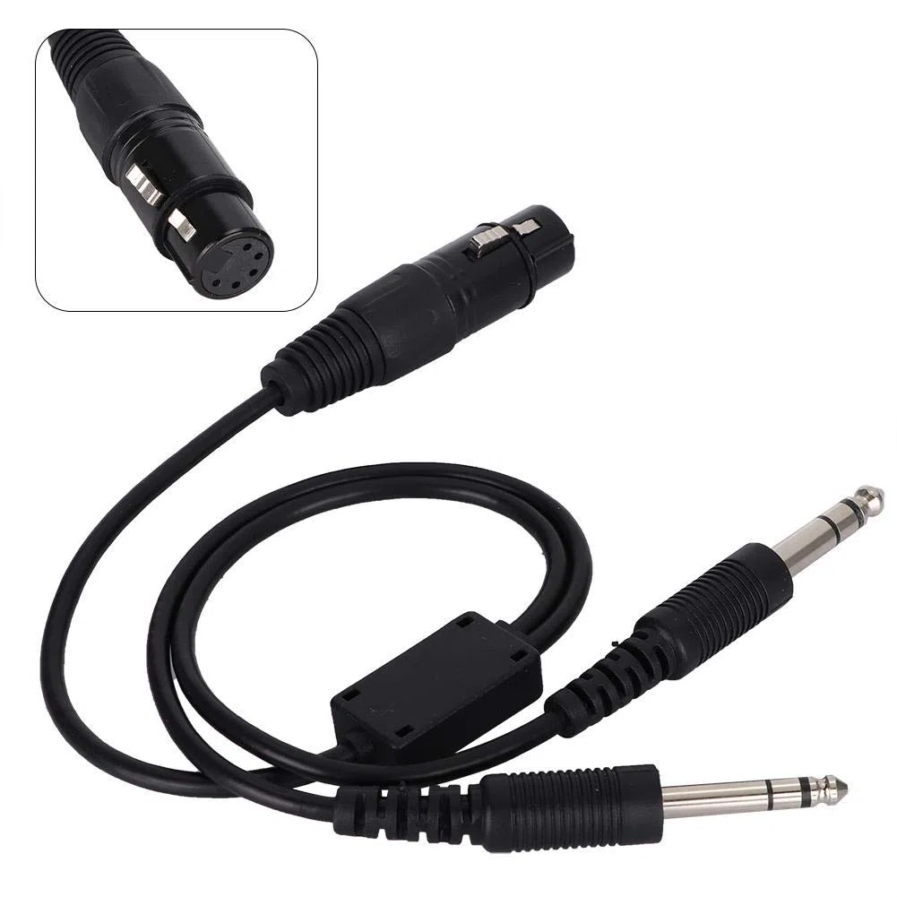 Cuffie Aviation XLR a GA Adattatore a Doppia Spina a 5 Pin, Cavo per Aeronautica per Cuffie Cavo