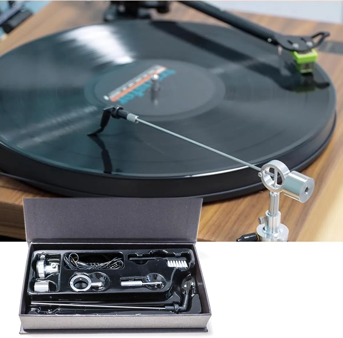 Spazzola Antistatica per Dischi in Vinile, Braccio per La Pulizia dei Dischi, Altezza Regolabile da 4,5 A 6 Cm, Pulisce Il Disco Durante La Riproduzione, Rimuove Polvere E Carica Statica, Addio