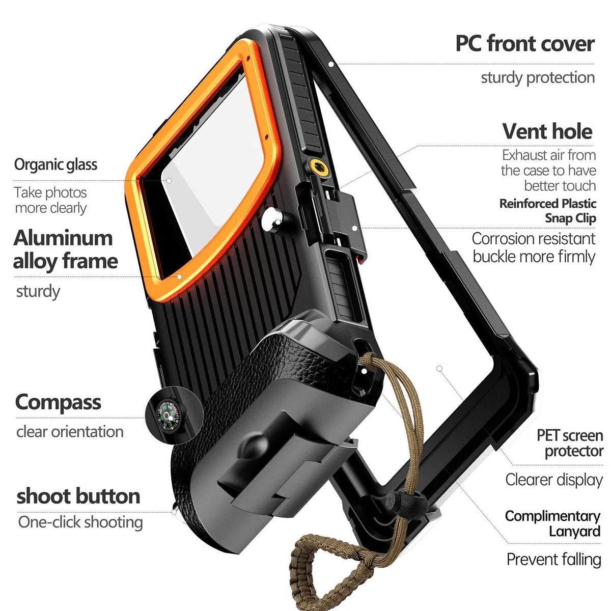 Custodia Impermeabile Clear Sight per cellulari Dotata Chiusura Rinforzata e Struttura antiappannamento destinata alla Custodia del Telefono per Immersioni e Snorkeling da 50 Piedi