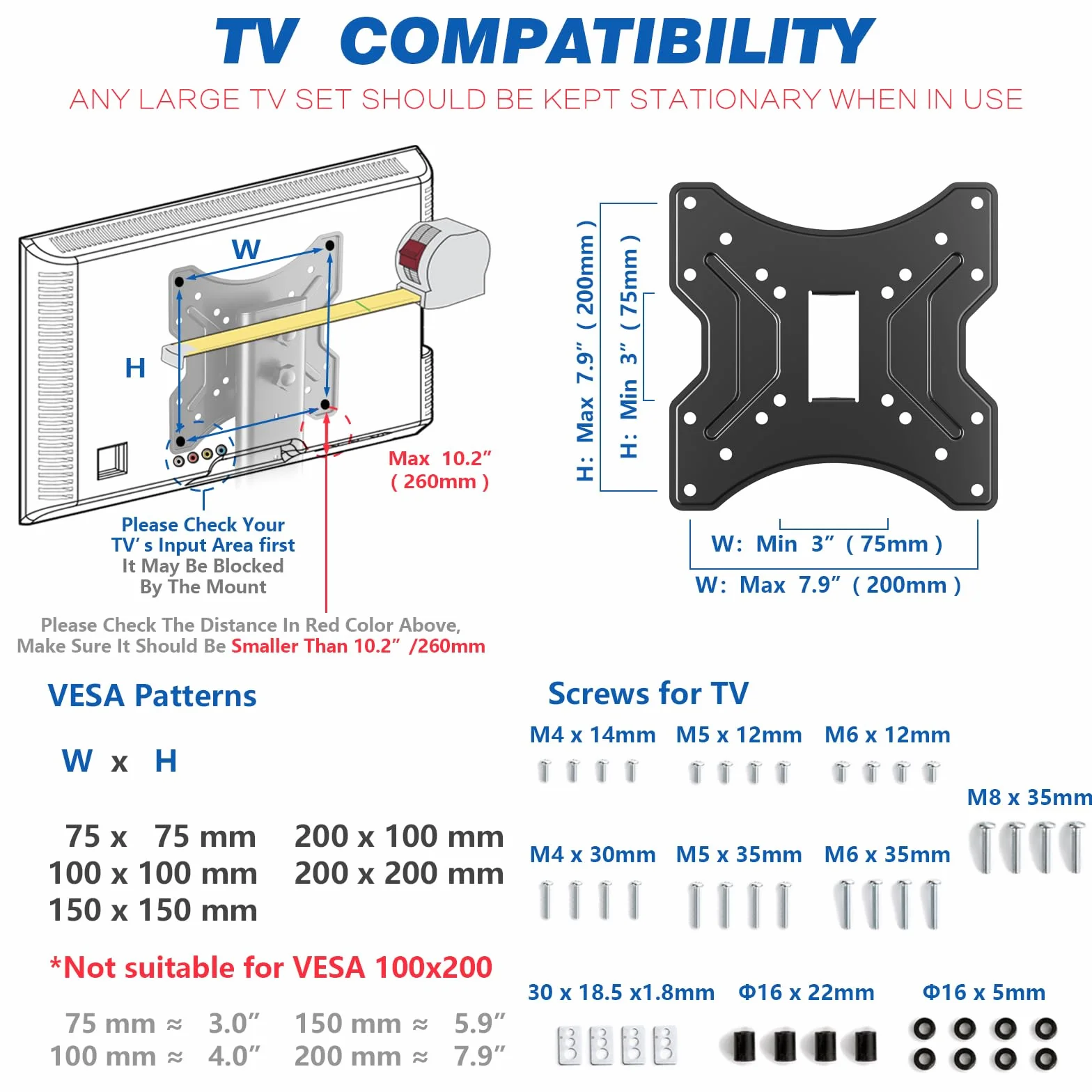 RFIVER Supporto TV da Tavolo Piedistallo Universale per 23 a 43 Pollici Televisori, Base Girevole per TV Regolabile in Altezza per TV LCD/LED/OLED/Plasma/curvo fino a 30 kg