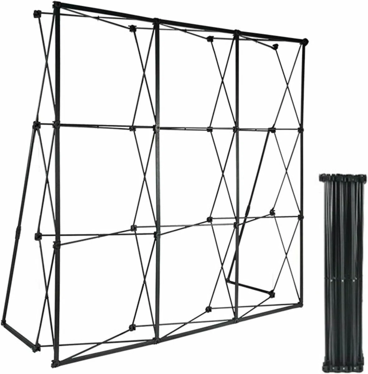 Supporto per fondale Pieghevole Pop-up, 5 7,5 10 12,5 15 17,4 Piedi, espositore per Fotografia per Stand fieristici, Striscione in Tessuto tensionato per mostre, Matrimoni e Feste