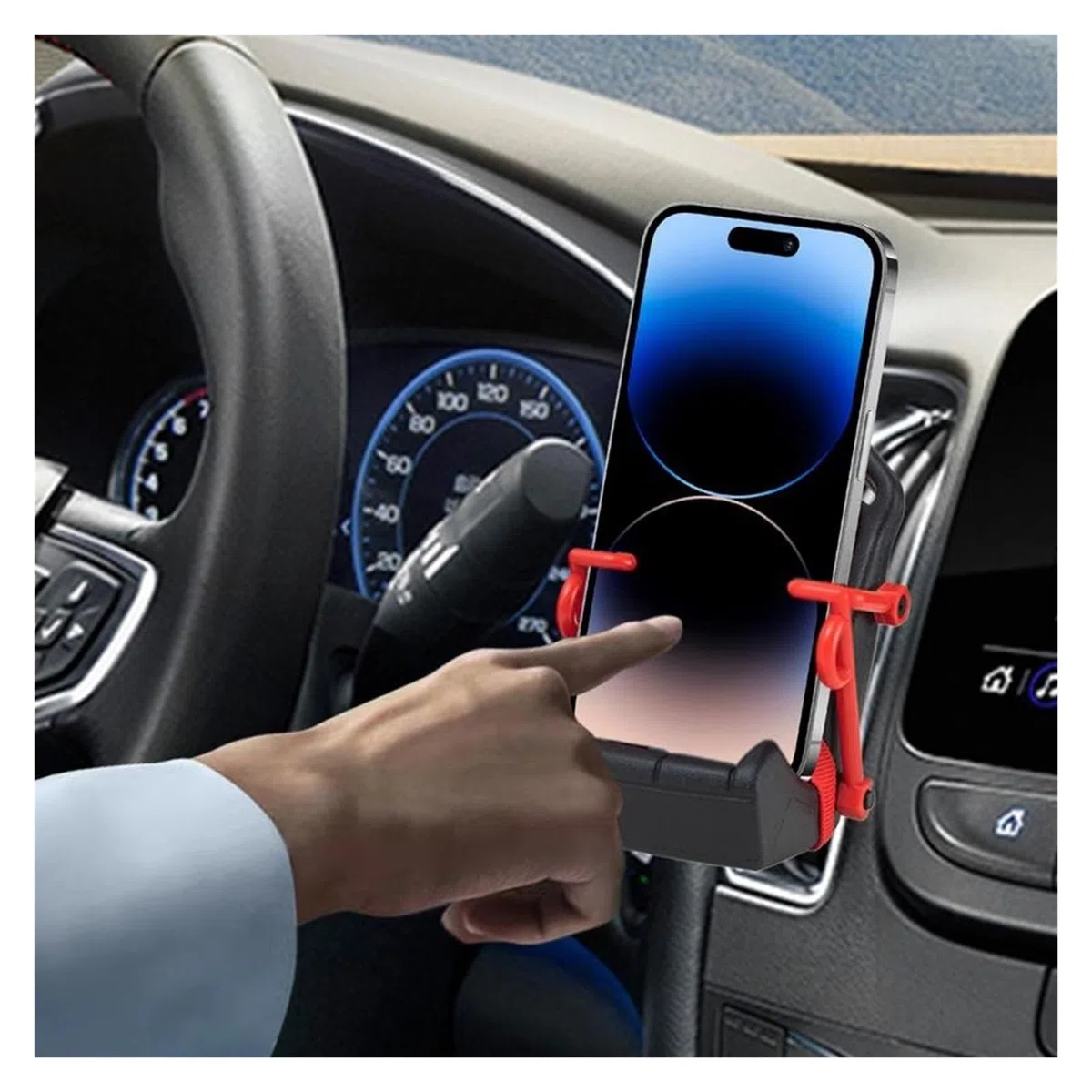 Supporto for Auto Adatto a Tutti Gli Smartphone, Supporto for Telefono da Sedile Corsa, for bocchette dell'Aria, con Cintura di Sicurezza, Super Stabile, autobloccante(Yellow)