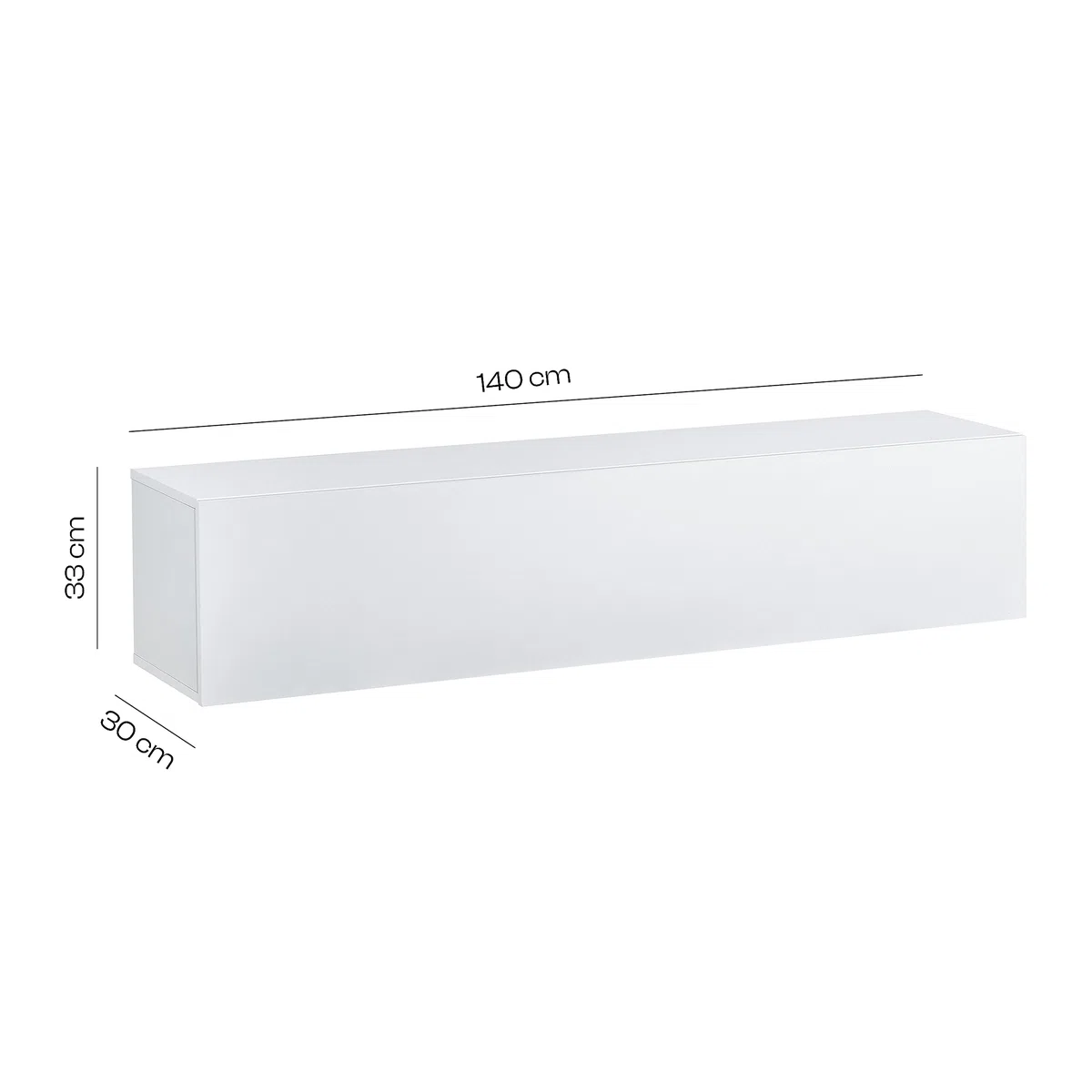Baroni Home Mobile per Tv Sospeso con 3 Cassetti, Foro per Passaggio Cavi in MDF, Consolle Porta TV per Camera da Letto, Salotto, Cucina, Bianco, 140x33x30 cm