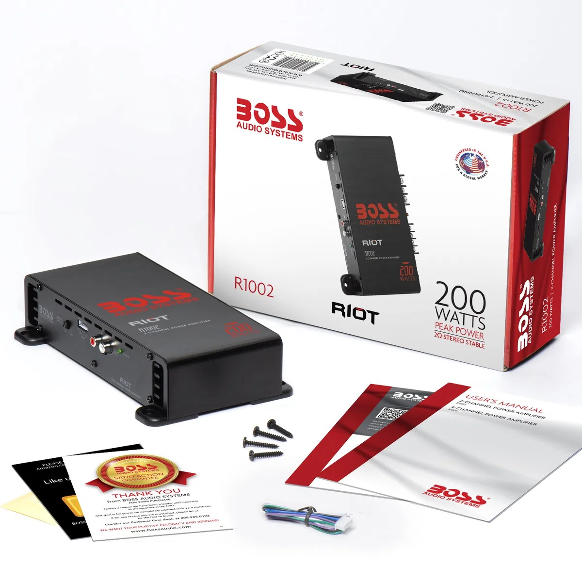 Boss Audio R1002 200W Riot 2 canali Amplificatore ad alta potenza