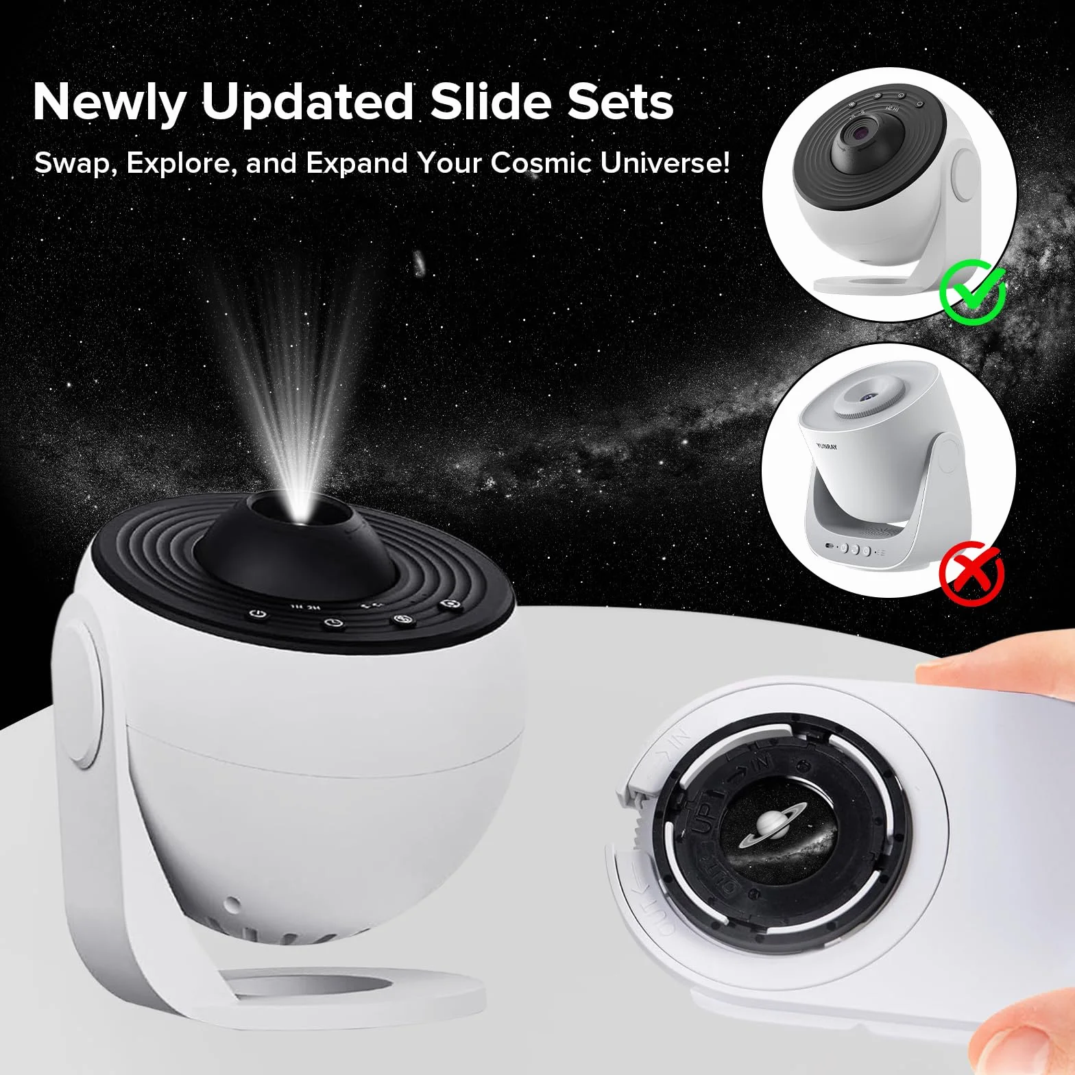 YUNRAY Galaxy Projector Disc – Diapositiva per proiettore Ultra HD, compatibile con YUNRAY Galaxy Projector Pro e modelli SKE-TKQ01 & BL-DQY02 (Pro Version) – Set di 6 Dischi