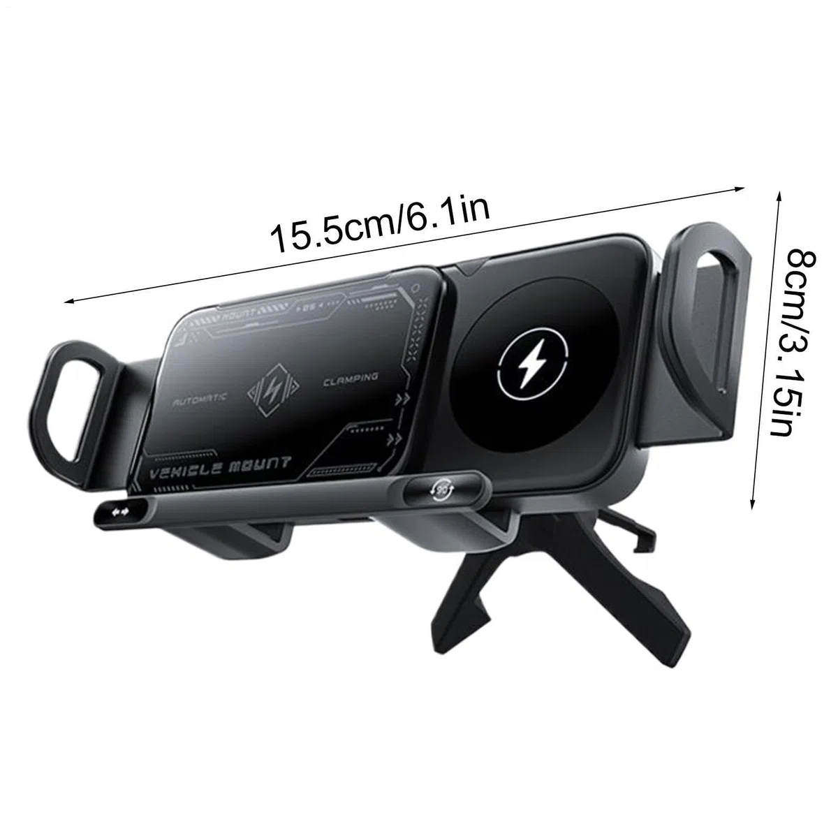 Caricatore Wireless Auto Supporto per Cellulare in Auto | Supporto Smartphone Auto Caricabatterie 15W Doppia Bobina