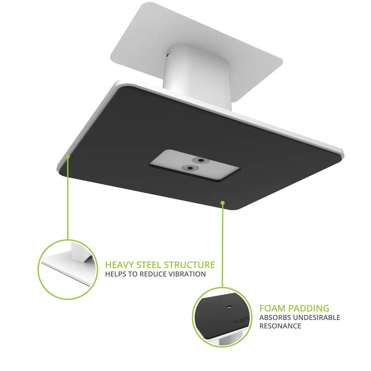 Kanto SP6HD - Supporti per altoparlanti da scrivania, per altoparlanti da scaffale medi/grandi e monitor da studio di medie e grandi dimensioni da 4” a 7”, altezza 15,2 cm, bianco, coppia