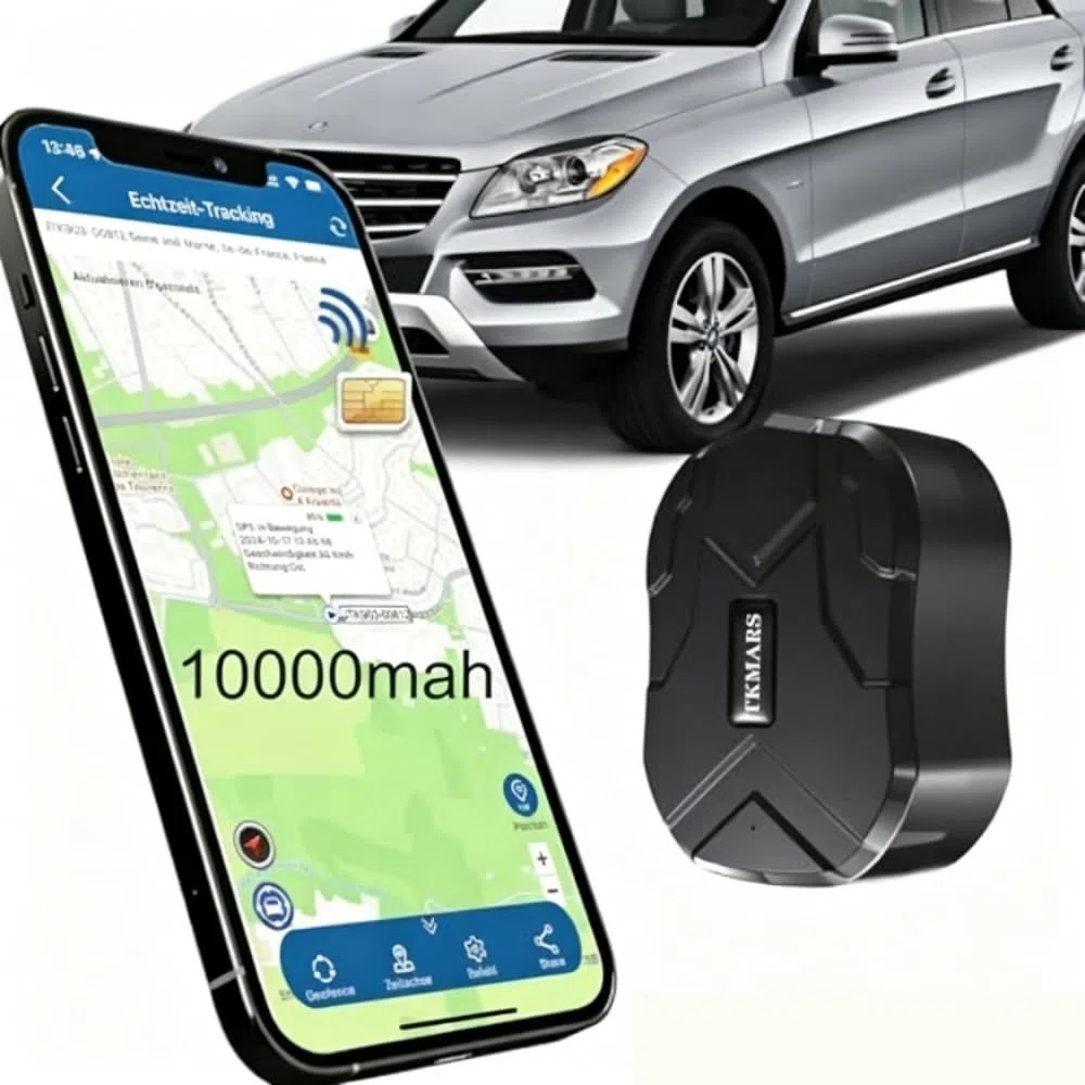 TKMARS Localizzatore GPS senza Abbonamento 10000mah TK905B Localizzatore GPS per Auto 160 Giorni in Standby per Auto con APP Allarmi Multipli IP65 Impermeabile Forte Magnetico