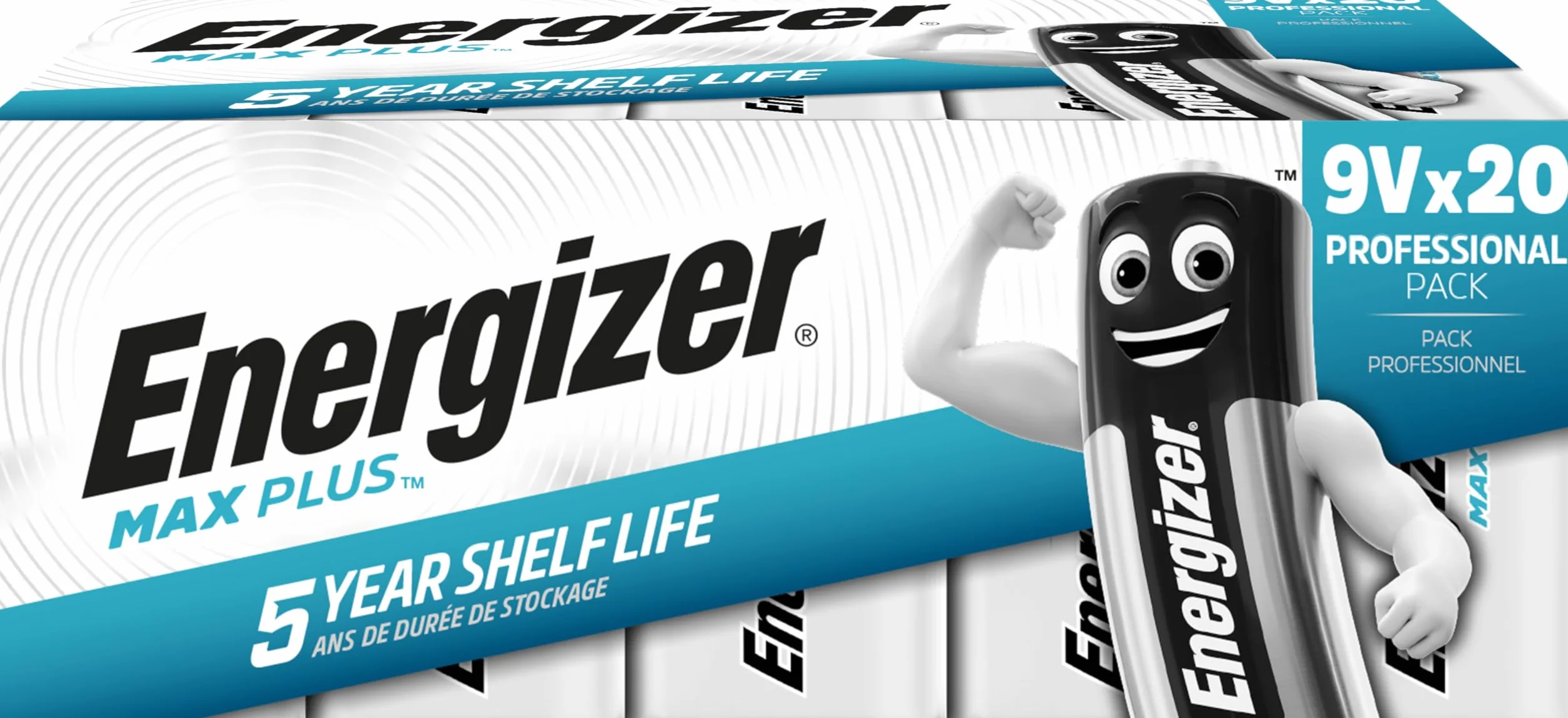 Energizer Max Plus - Batterie alcaline da 9 V, confezione da 20