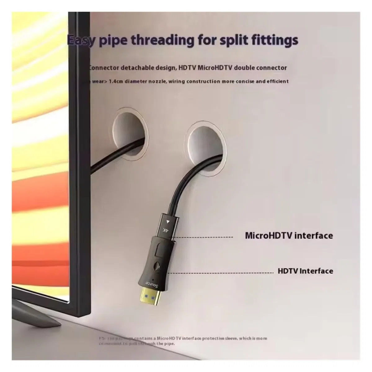 Cavo In Fibra Ottica HDMI 2.1 8K Staccabile Tipo A + D Attiva A 60Hz 4K A 120Hz 48Gbps for RX 7900/7800 RTX 4090/4070(15m)
