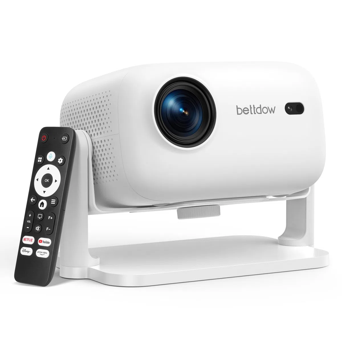 Bettdow per [Netflix Official] Proiettore Intelligente 4K, 1080P Autofocus/Correzione Trapezoidale, Videoproiettore con WiFi6 e Bluetooth 5.2, HDR 10/10+ Proiettore Home Theater, Bianco