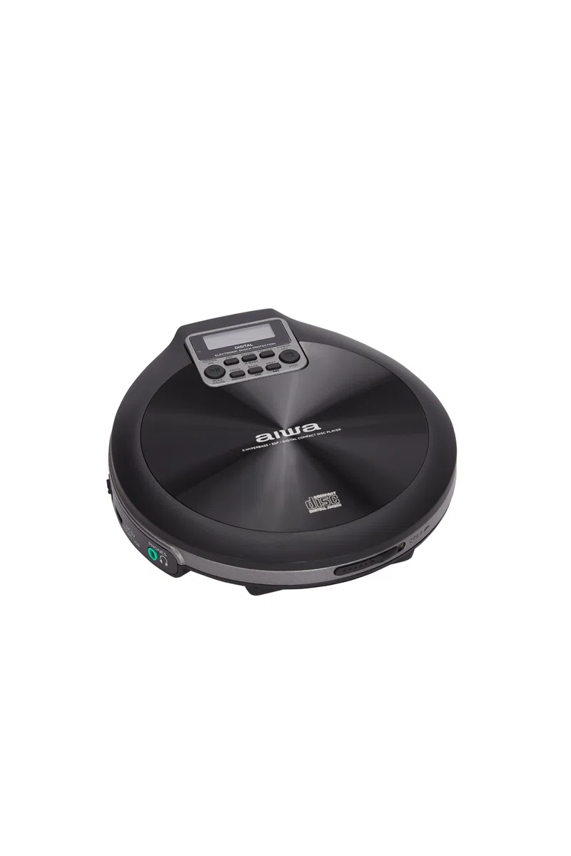 Aiwa Lettore CD Portatile PCP-850 (Nero) MP3 Ricaricabile Hyper Bass | Compatibile con CD, CD-R, CD-RW e file MP3. Batteria ricaricabile con autonomia fino a 8 ore.
