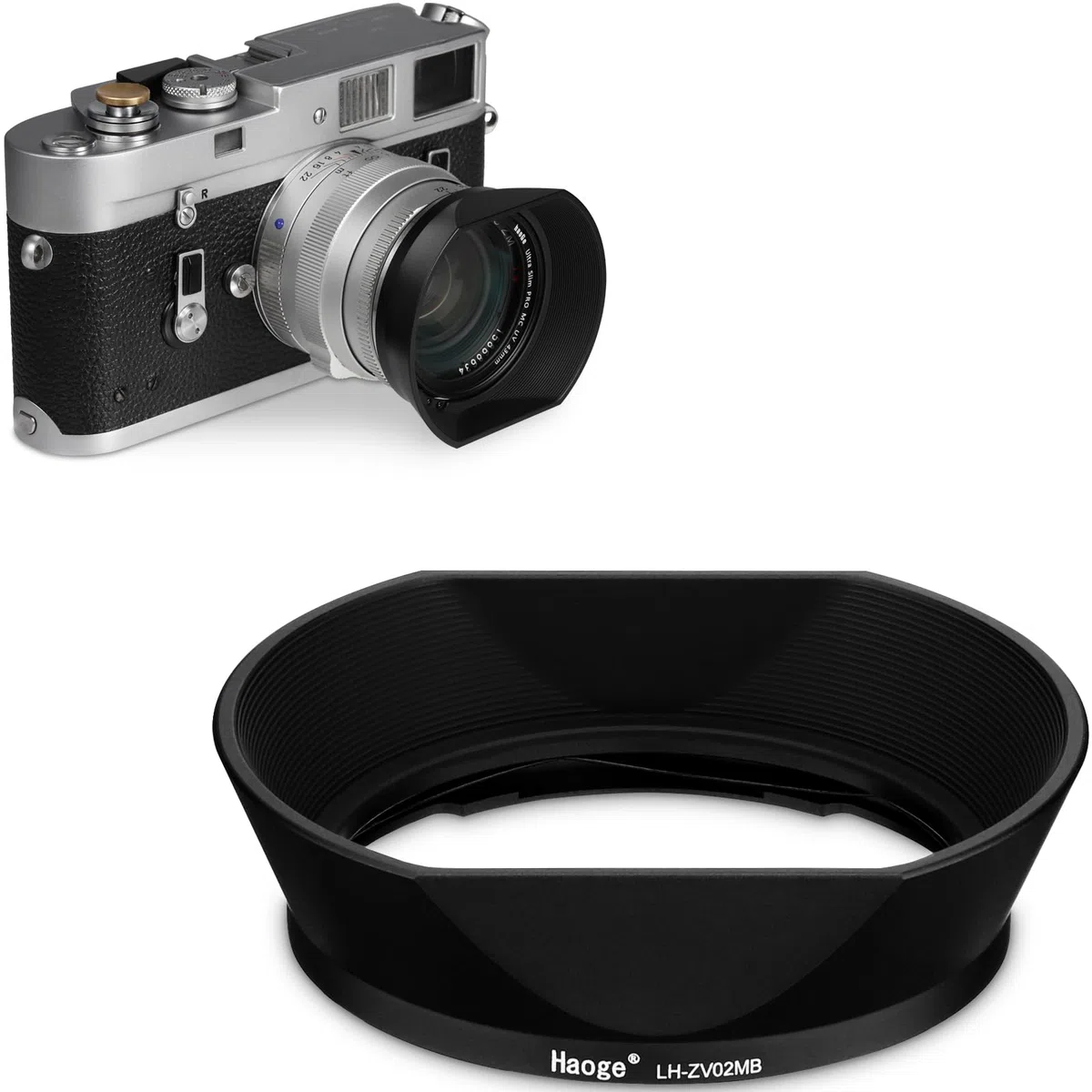 Haoge LH-ZV02MB Paraluce quadrato in metallo per Voigtlander Nokton 35mm f/1.4 II, 40mm f1.4,50mm f1.5 II 28mm f1.5 VM Mount,Carl Zeiss Biogon T* 35mm f2 ZM, 2.8/35 35mm f2.8 ZM, 50mm f2.8 ZM, 50mm f2